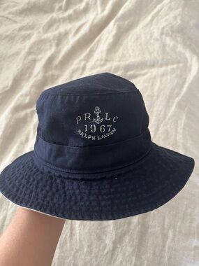 Ralph Lauren Navy Embroidered Anchor Bucket Hat